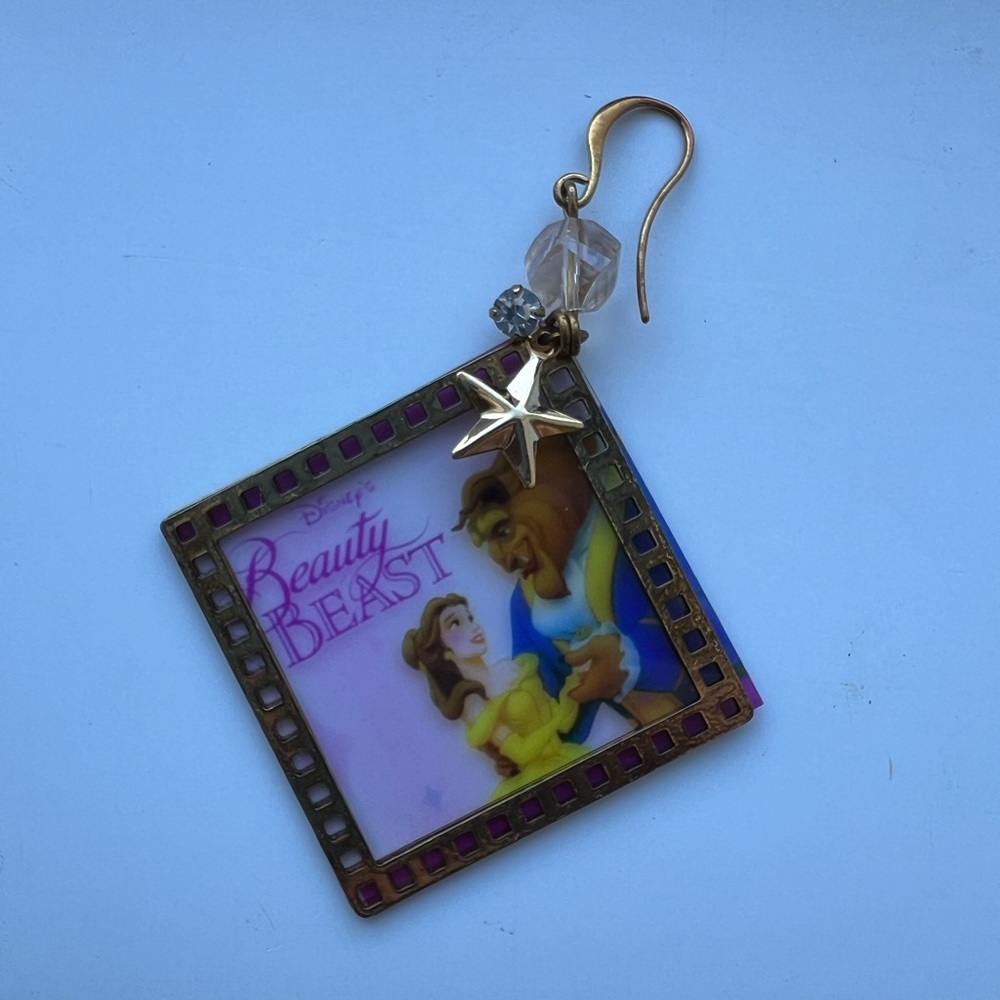 Disney Beauty and the Beast dangling film earring